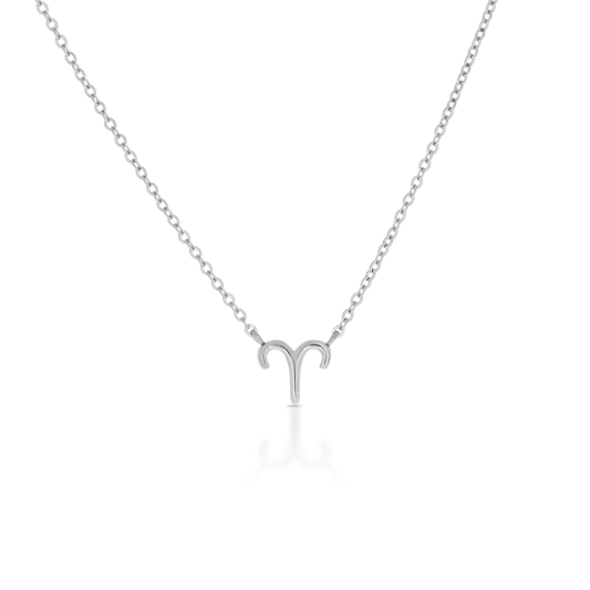 Aries Zodiac Silver Necklace (8086714417420)