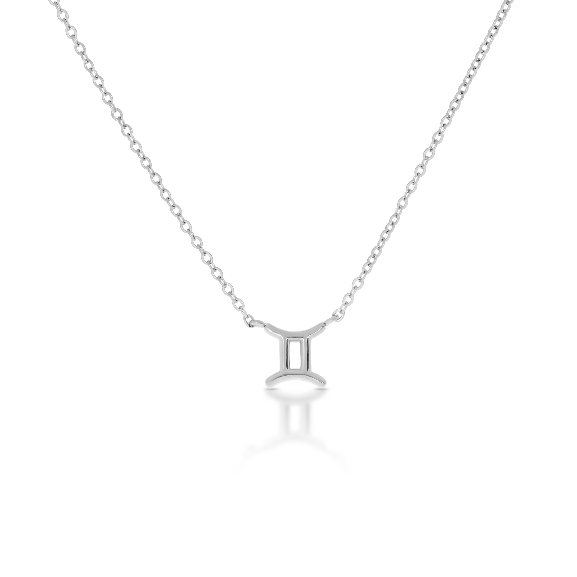 Gemini Zodiac Silver Necklace (8019274203404)