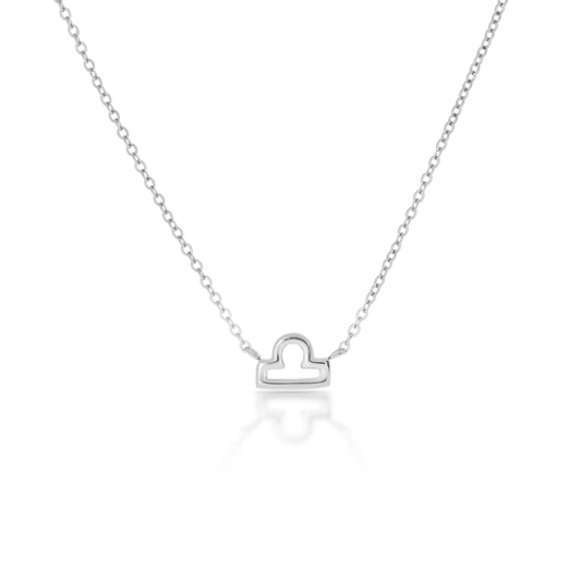 Libra Zodiac Silver Necklace (8019274957068)