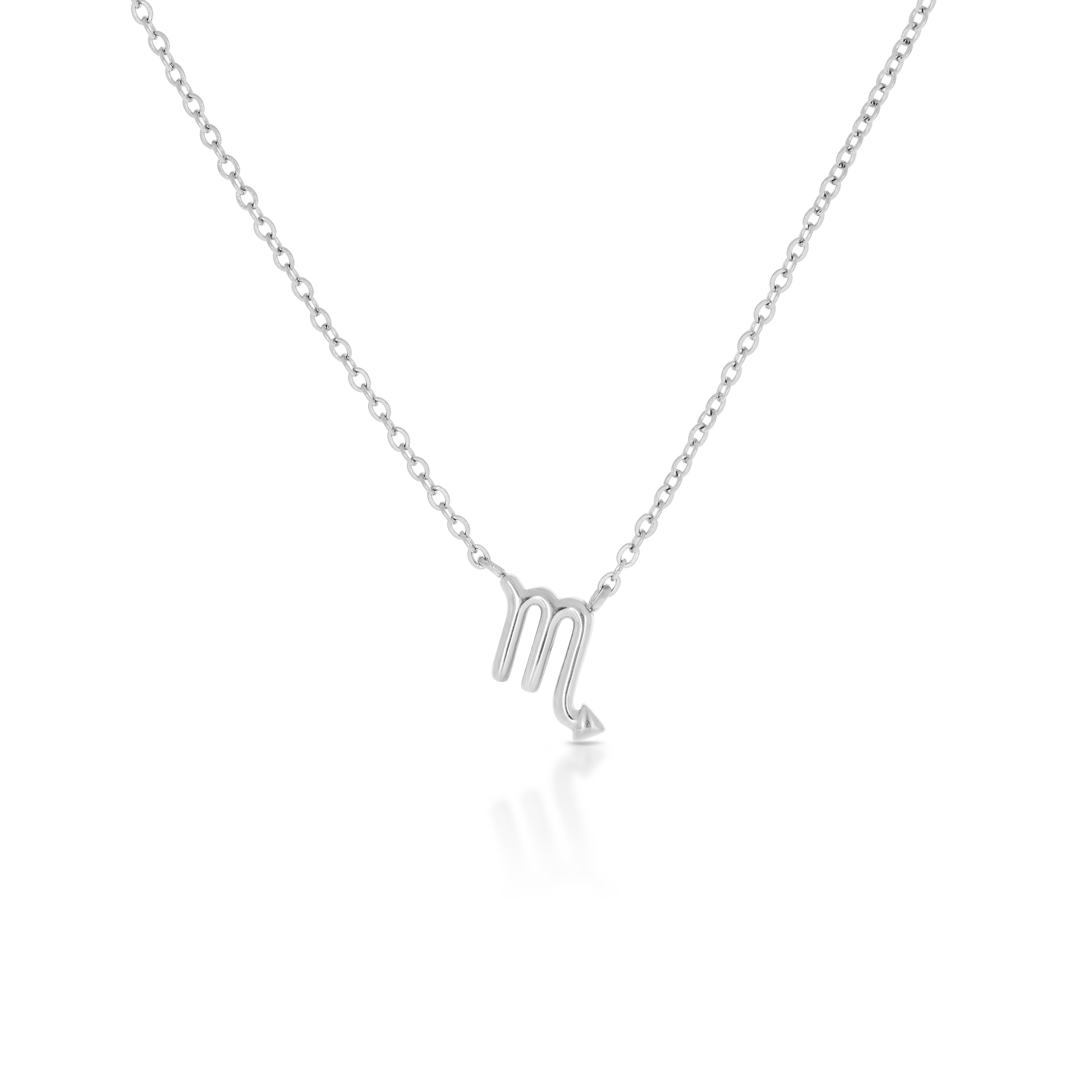 Scorpio Zodiac Silver Necklace (8019276038412)