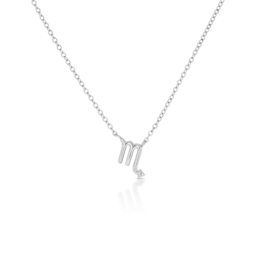 Scorpio Zodiac Silver Necklace (8019276038412)