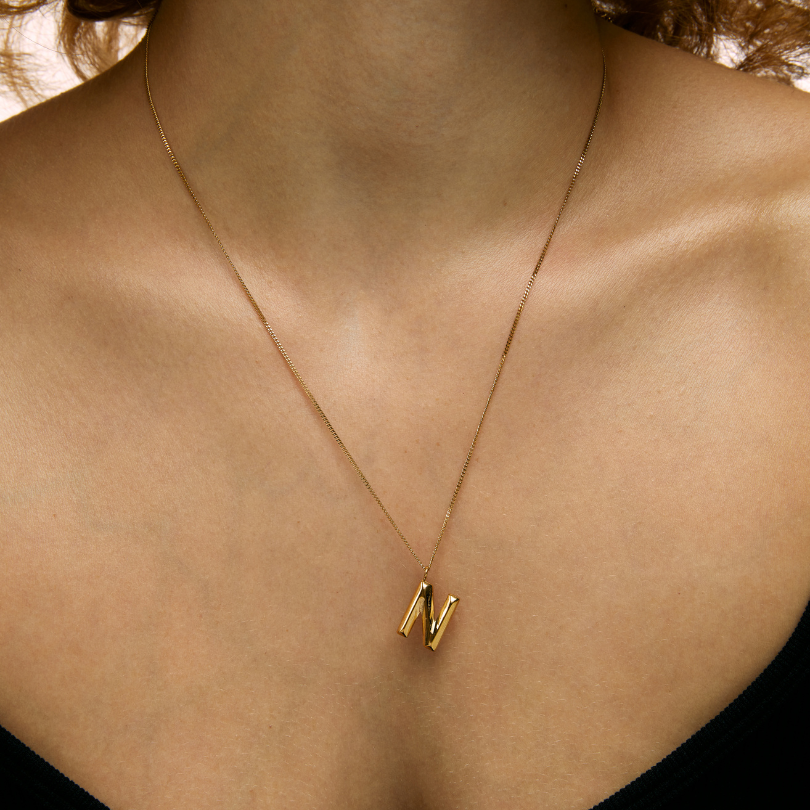 Chunky Letter Necklace (8106529587468)