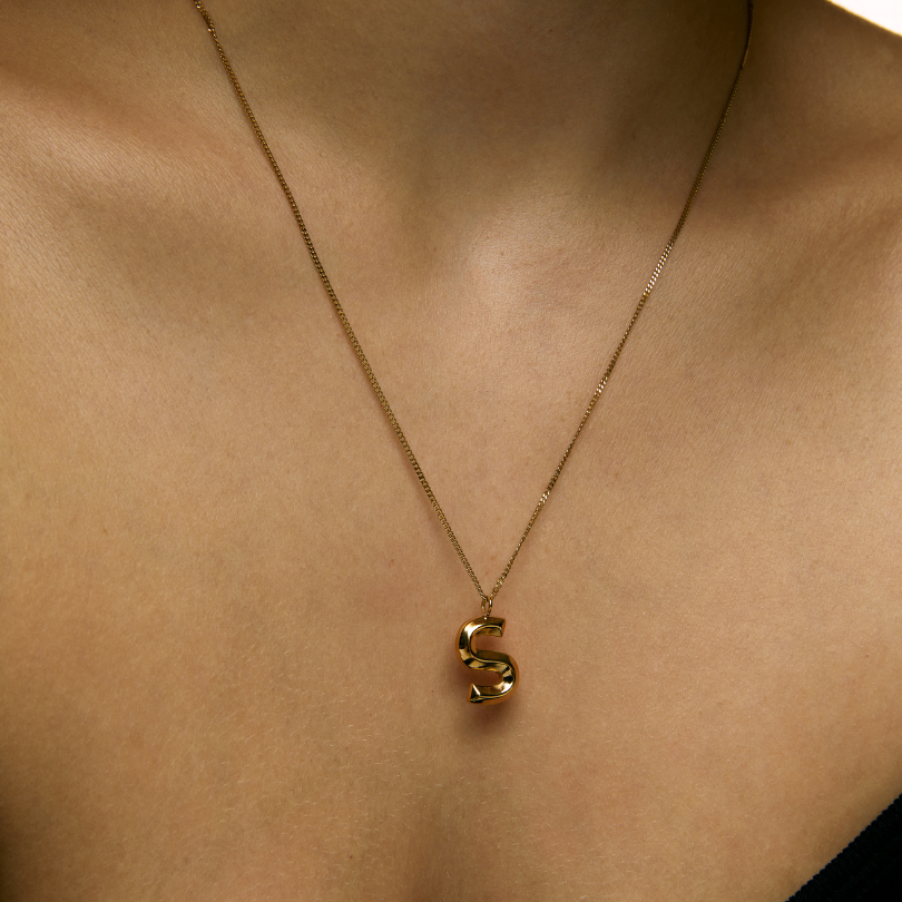 Chunky Letter Necklace (8106529587468)