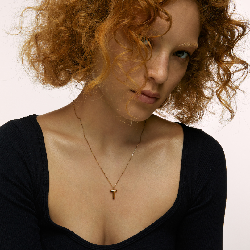 Chunky Letter Necklace (8106529587468)