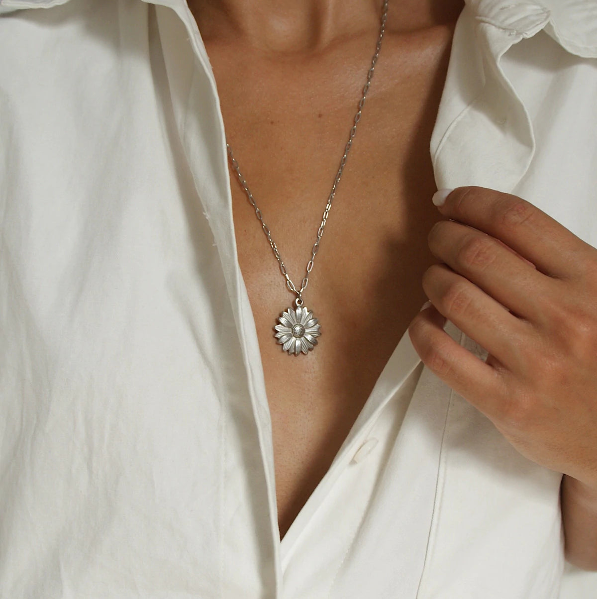 Audrey Silver Necklace (7969381187852) (8086714777868)