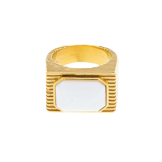Cleo White Ring (6649842958449)