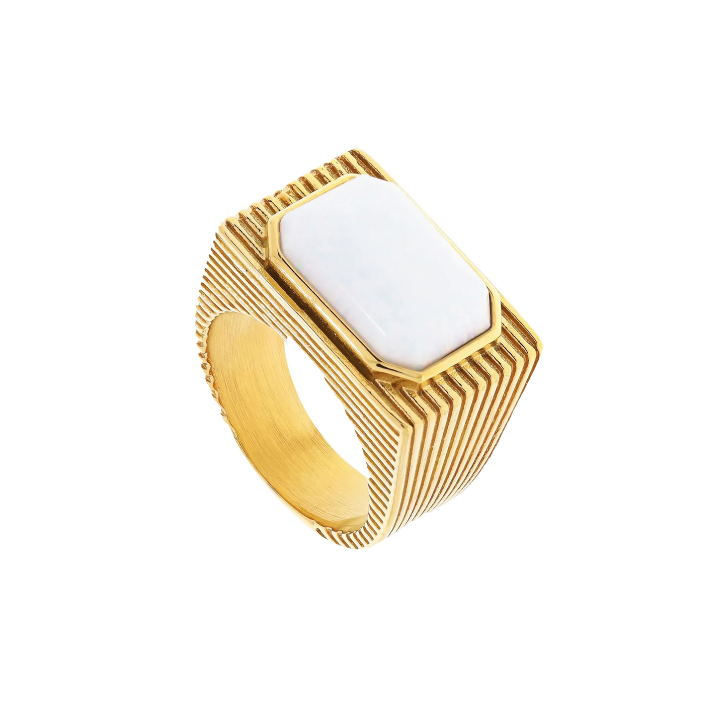 Cleo White Ring (6649842958449)