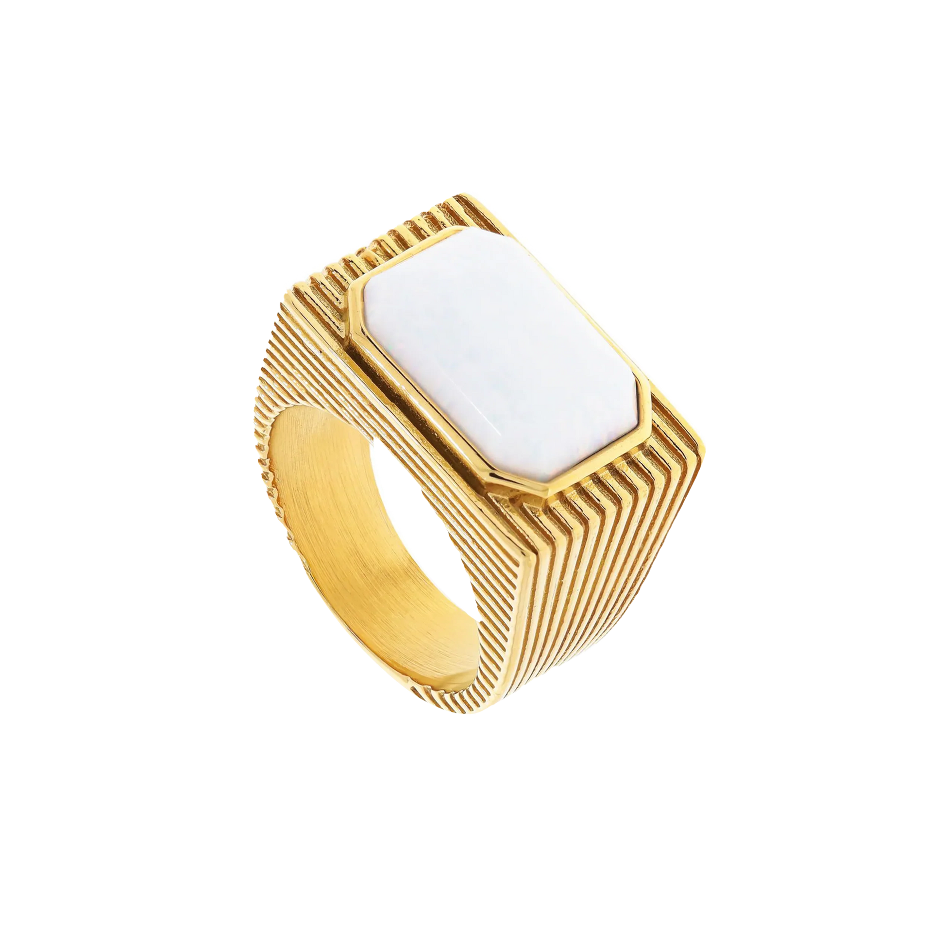 Cleo White Ring (6649842958449)