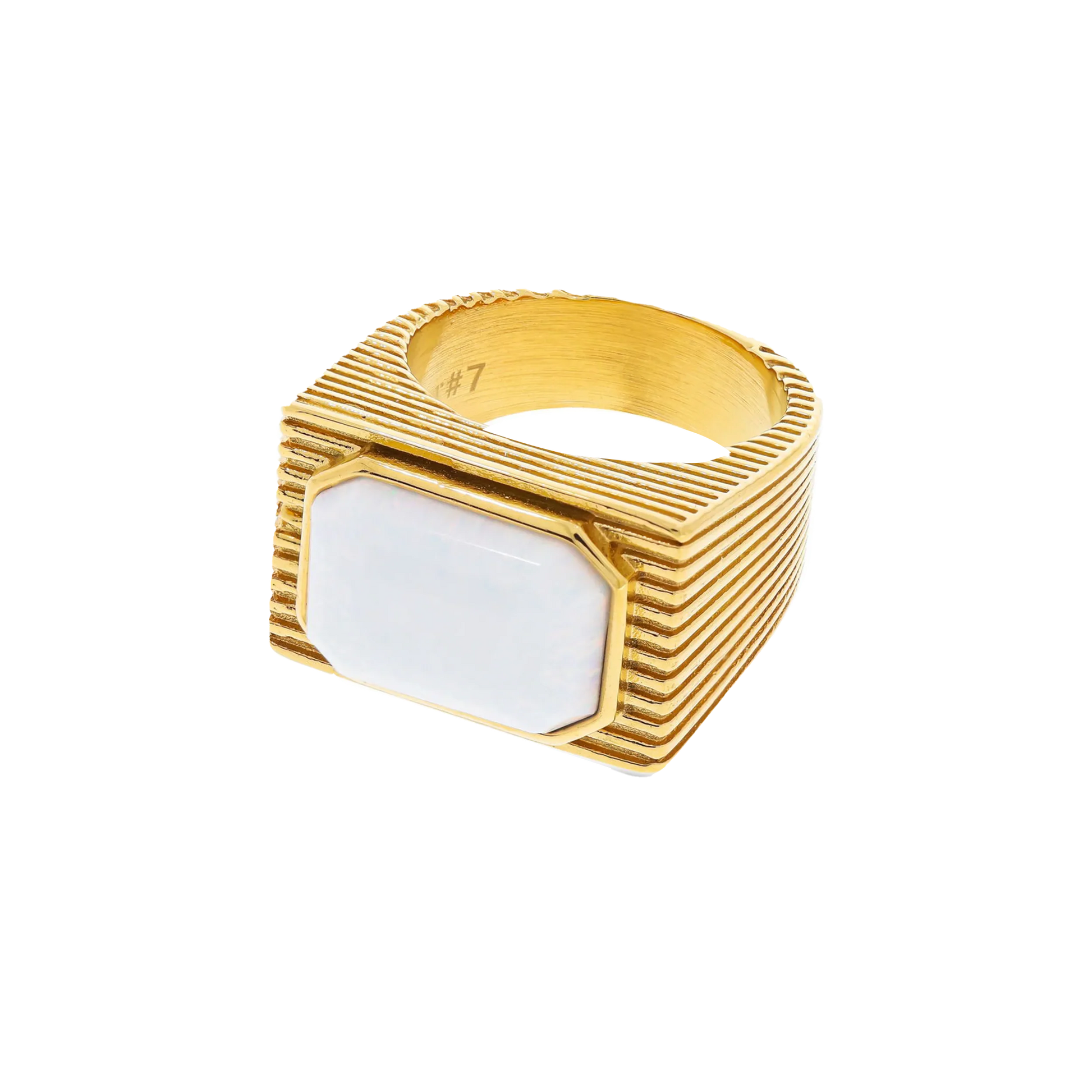 Cleo White Ring (6649842958449)
