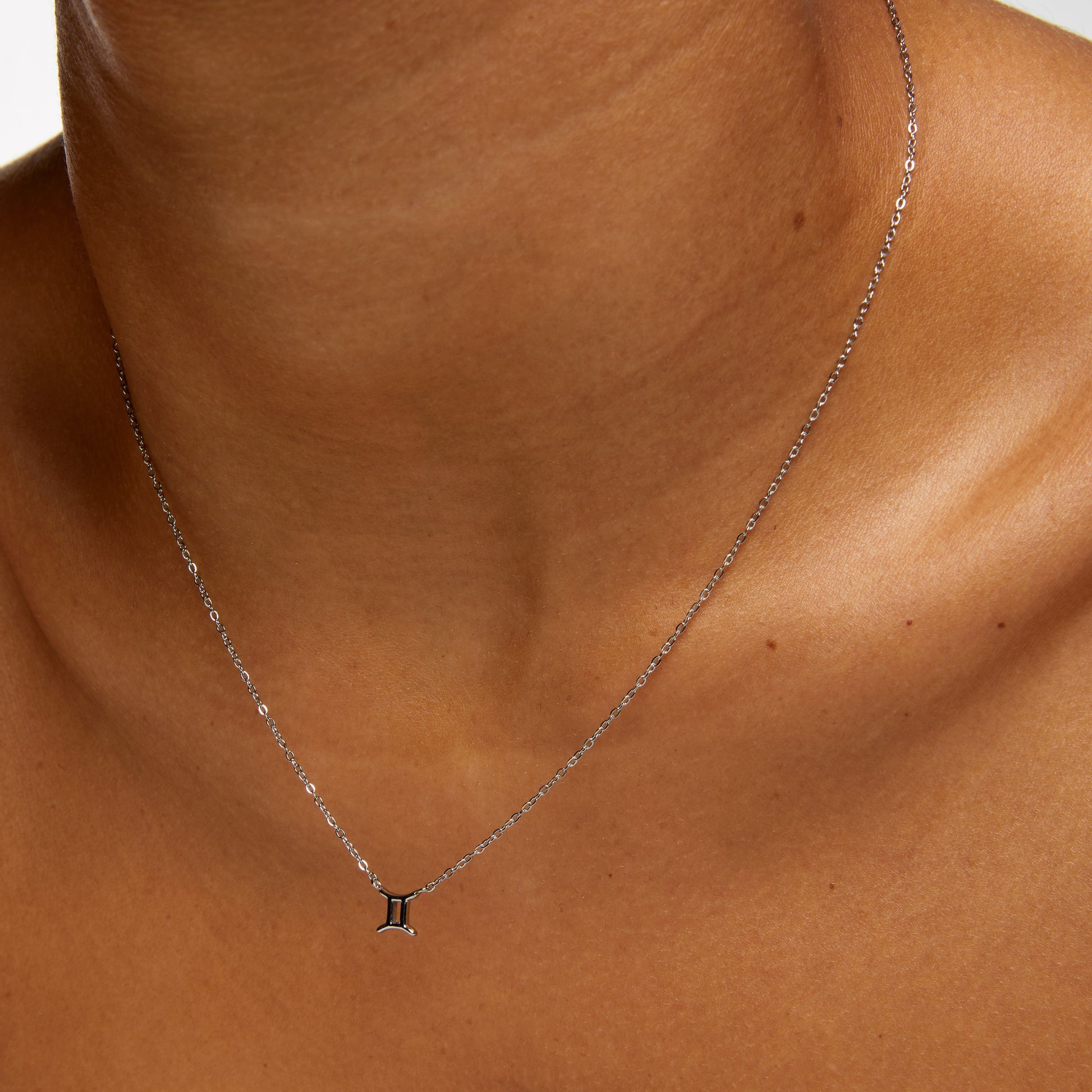 Gemini Zodiac Silver Necklace (8019274203404)