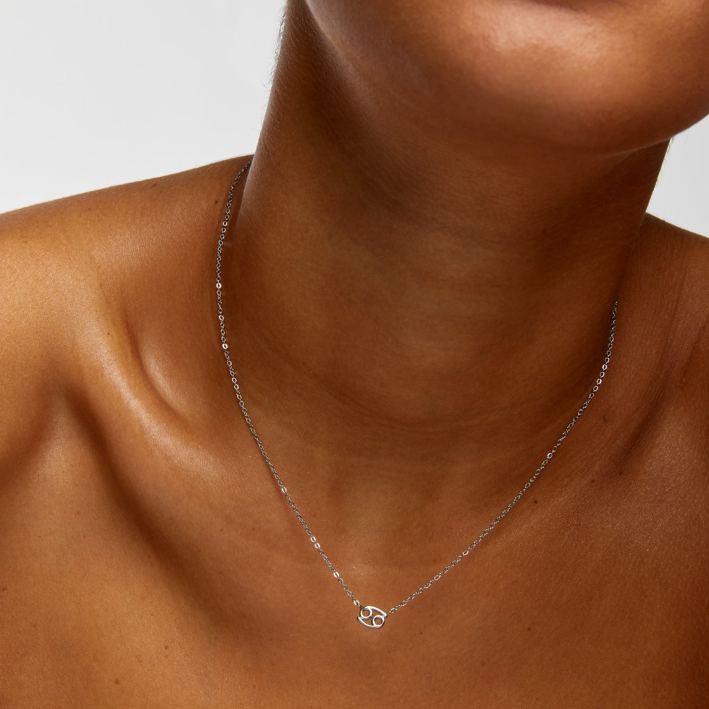 Cancer Zodiac Silver Necklace (8019270664460)