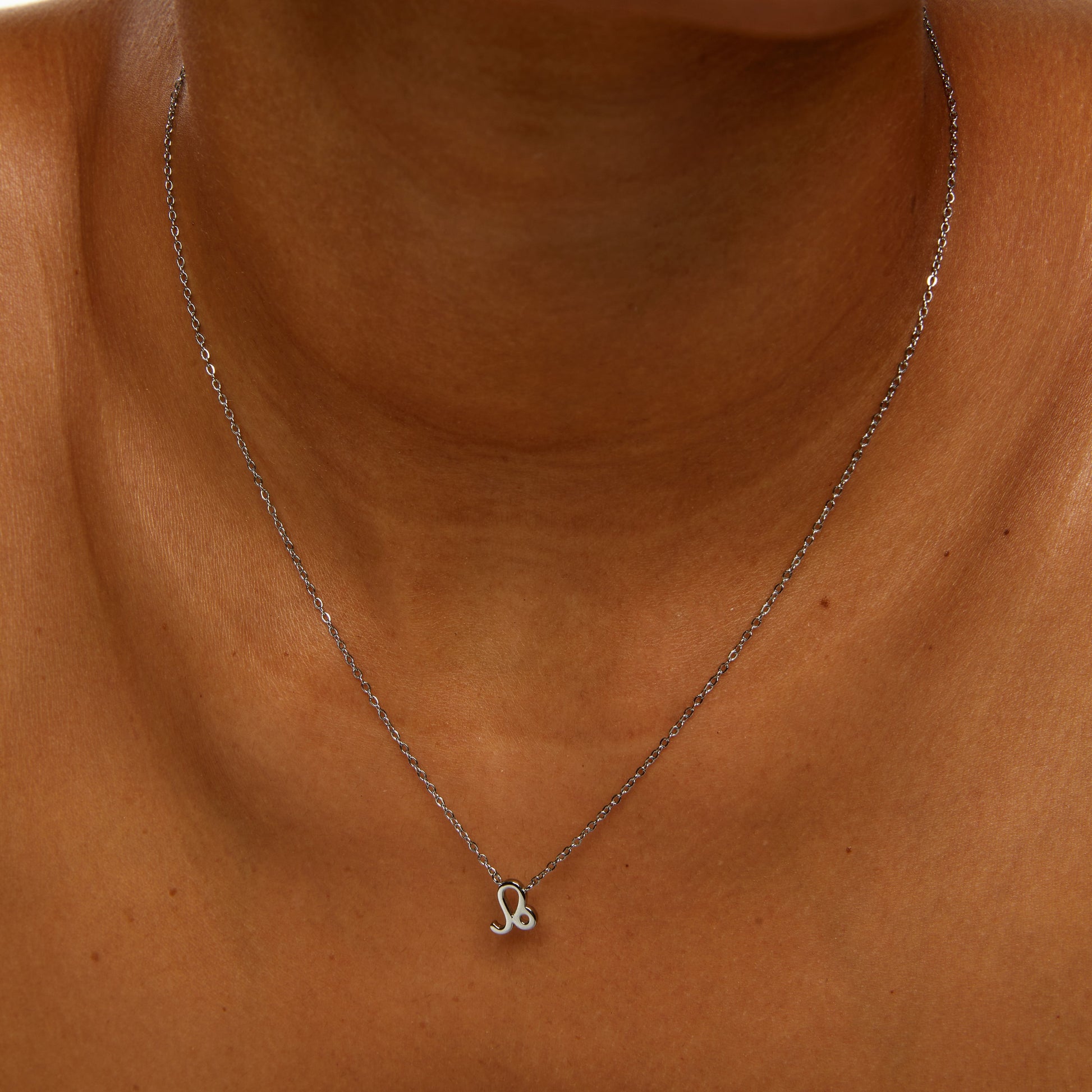Leo Zodiac Silver Necklace (8019274662156)
