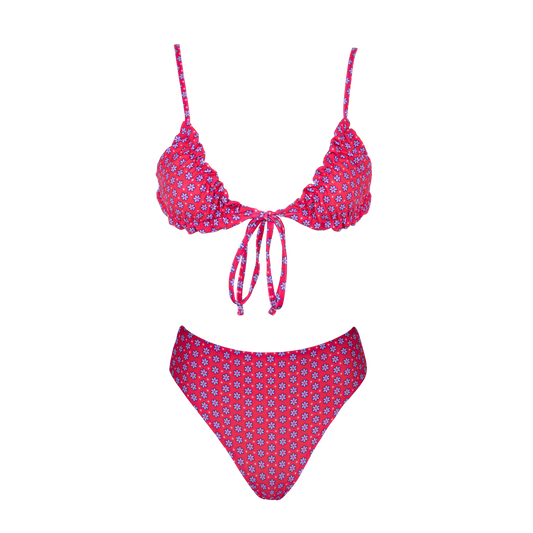 Ipanema Frilled Bikini Top + High Waisted Bikini Bottom