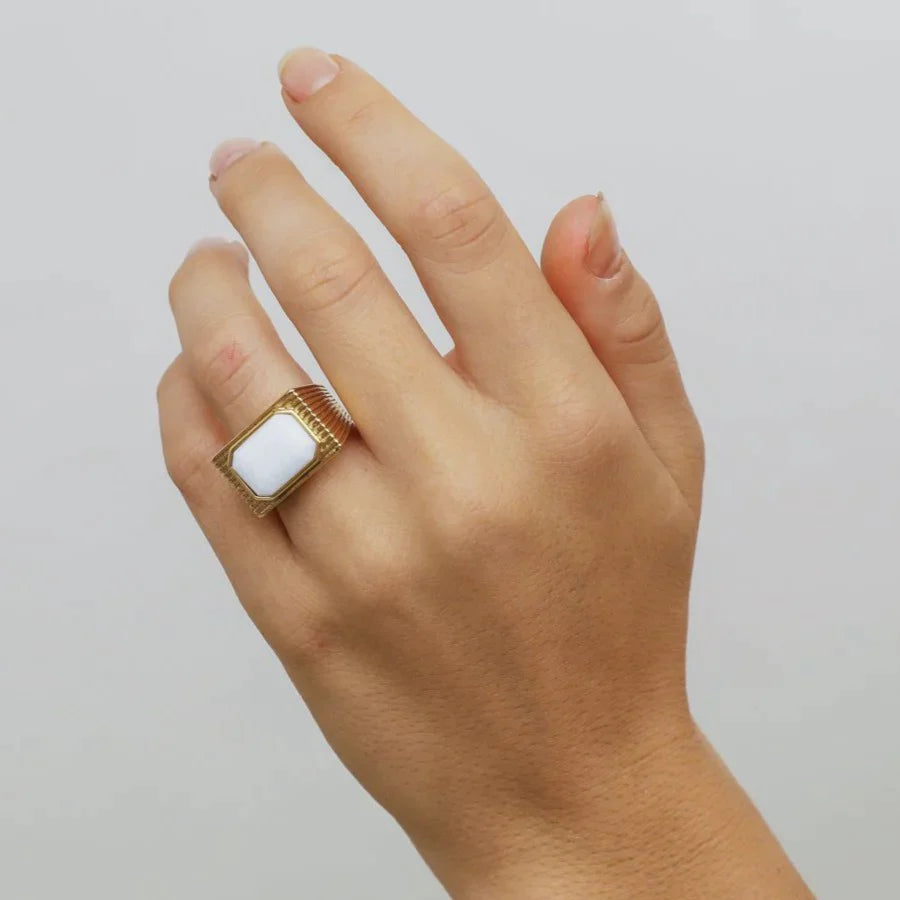 Cleo White  Ring  Hey Harper (6649842958449)